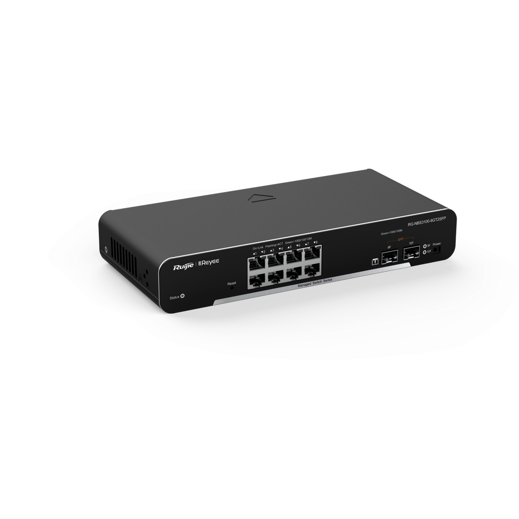 8-Port Gigabit L2 Managed Switch, 8 Gigabit RJ45 Ports,2 SFP Slots, Desktop Steel Case
