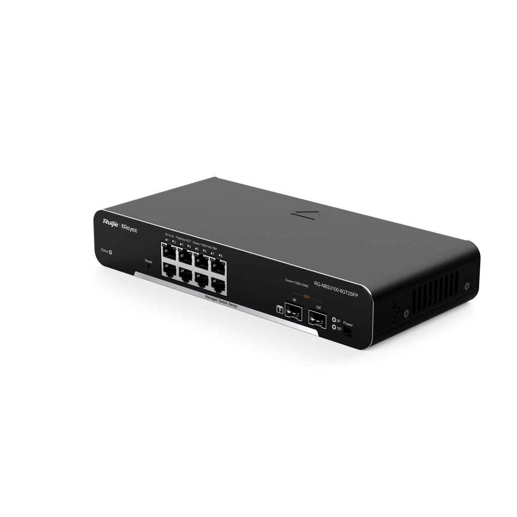 8-Port Gigabit L2 Managed Switch, 8 Gigabit RJ45 Ports,2 SFP Slots, Desktop Steel Case
