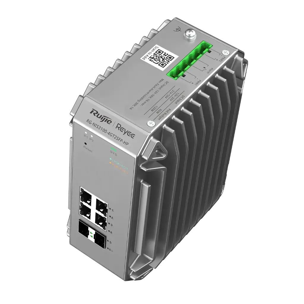 سويتش Ruijie True من الدرجة الصناعية مع 4 POE 2SFP مصمم خصيصًا للبيئات القاسية