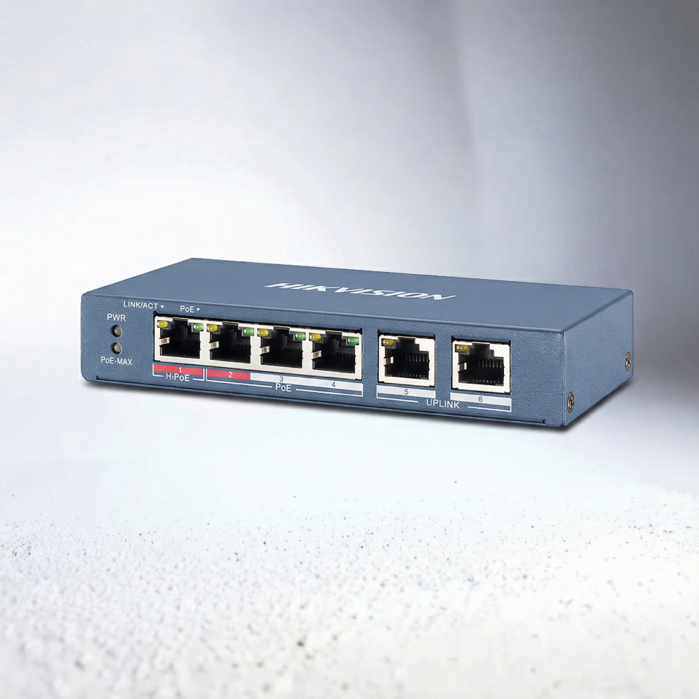 سويتش 4 منافذ إيثرنت سريعة POE من هيكفيجن غير مدار 