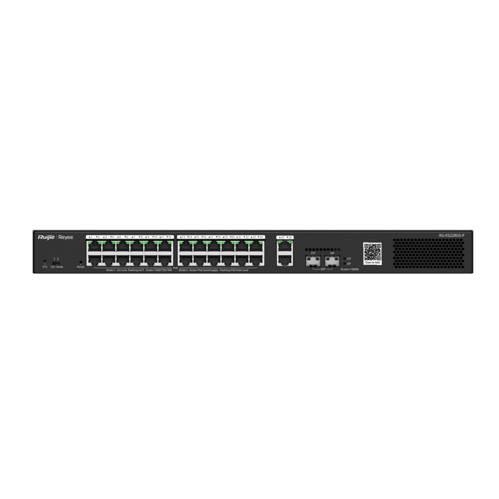 RG-ES228GS-P 28-Port Gigabit Smart Cloud Managed PoE Switch
