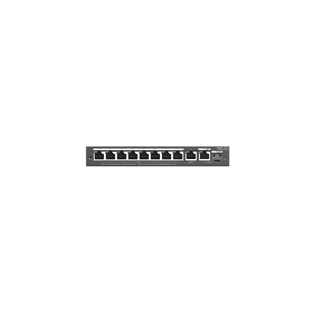 Reyee 10 Port Gigabit Switch 8 Port POE and Lifetime Cloud