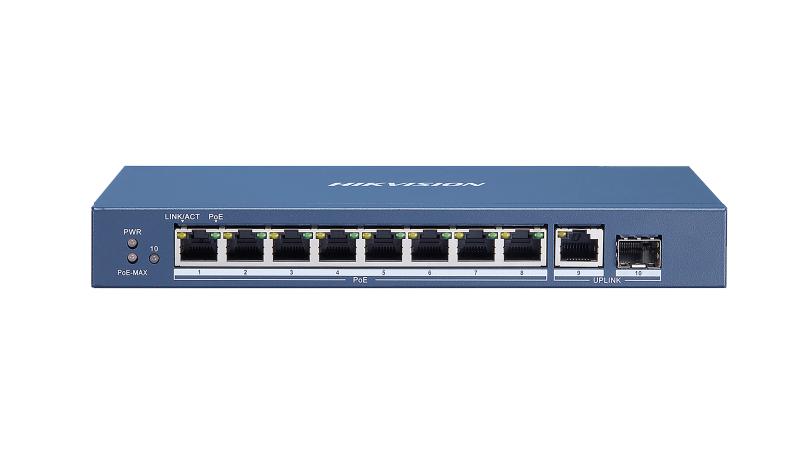 سويتش شبكه POE هيكفيجن سريع، 8 منافذ جيجابايت في الثانية مع خاصية POE