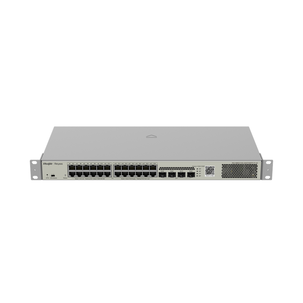 RG-NBS3100-24GT4SFP-P, Switch PoE Manage Cloud Layer 2 28-port Gigabit