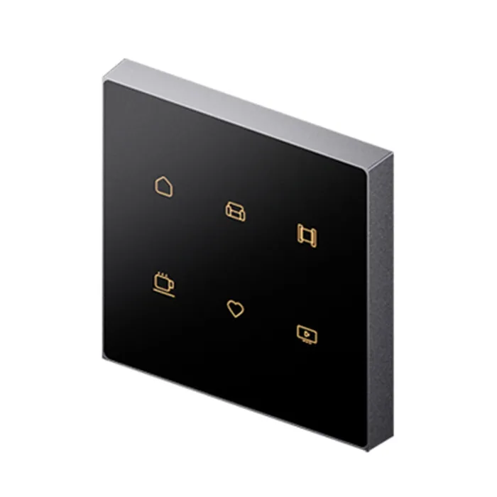  Nature Switch Scene Panel (6Key)(Black AG Glass -White 3way)