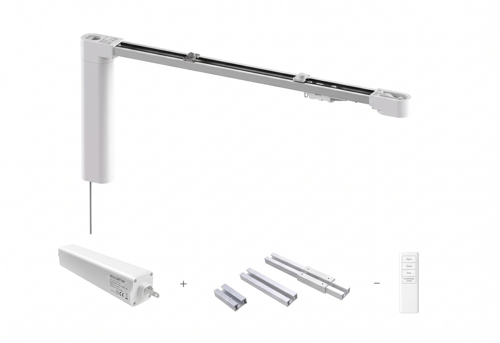 3m Track of 82 Style Smart Curtain Kit (curtain motor + remote control + track + accessories)