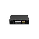 4-Port 10/100Mbps + 2 Uplink port 10/100Mbps, 4 of the ports support PoE/PoE+ power supply. Max PoE power budget is 58W, unmanaged switch, desktop