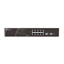 8 x 1000M copper ports and 2 x 1000M uplink SFP ports: 8 ports for PoE/PoE+, with the maximum PoE power up to 120 W; unmanaged switch;