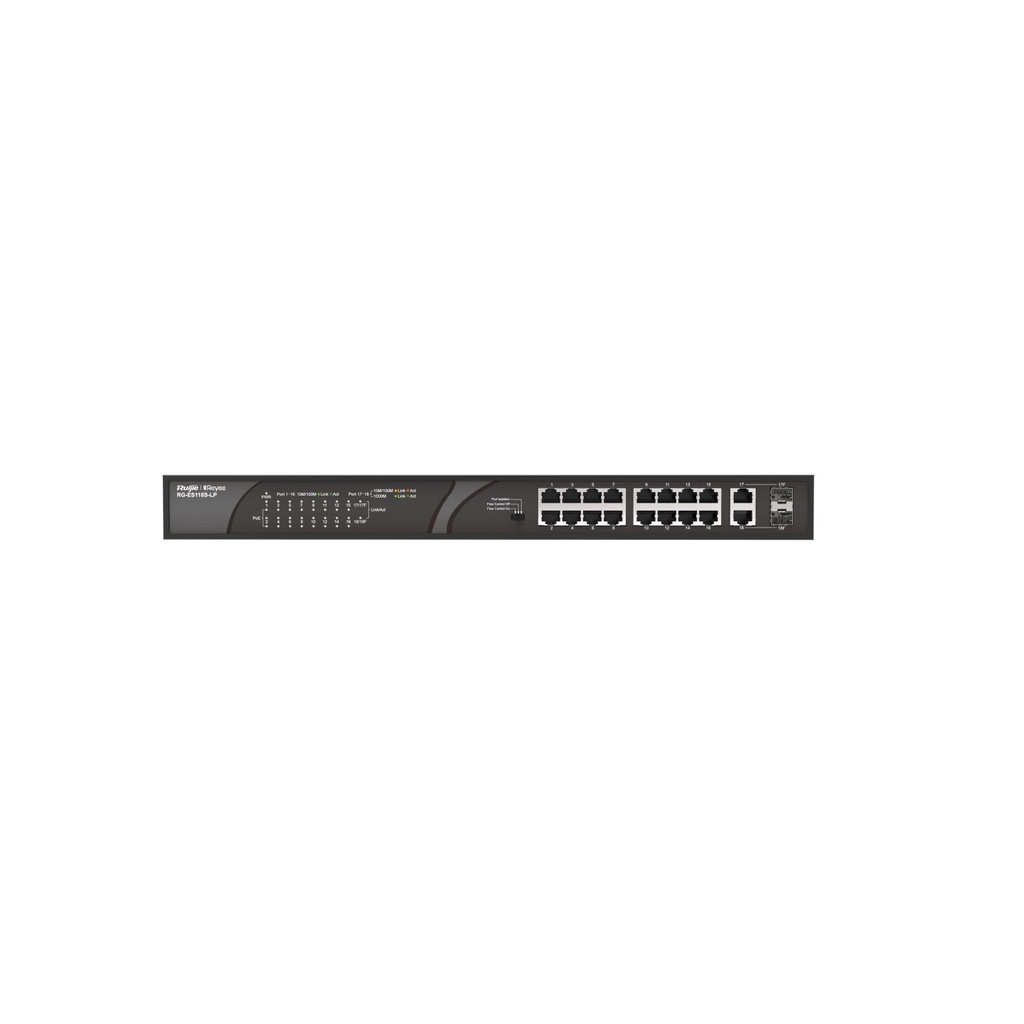 Reyee 16 Port 100Mbps Switch with Lifetime Cloud POE