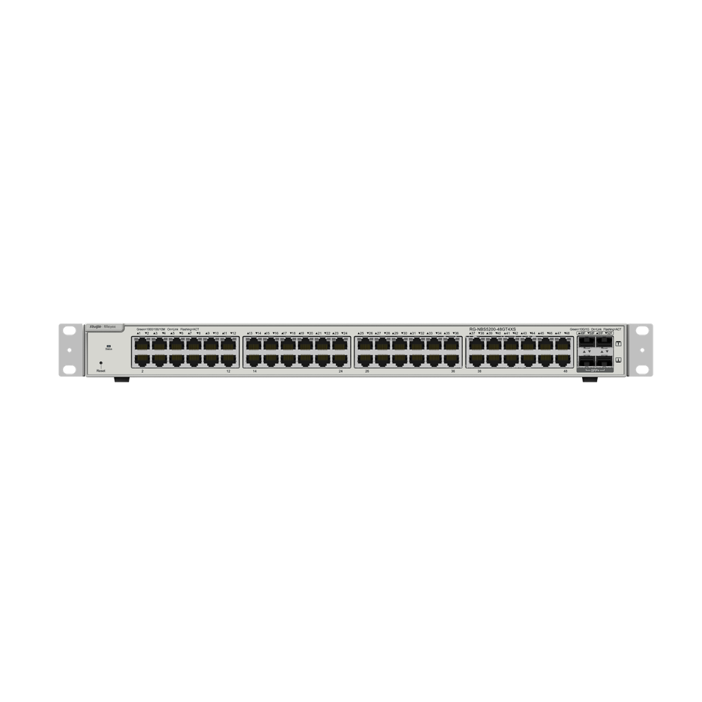 48-Port L2+ Managed 10G Switch, 48 Gigabit RJ45 Ports, 4 *10G SFP+ Slots,19-inch Rack-mountable Steel Case, Static Routing