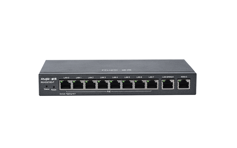 Reyee 10-Port Gigabit Router with 4-Line Integration, POE and Lifetime Cloud