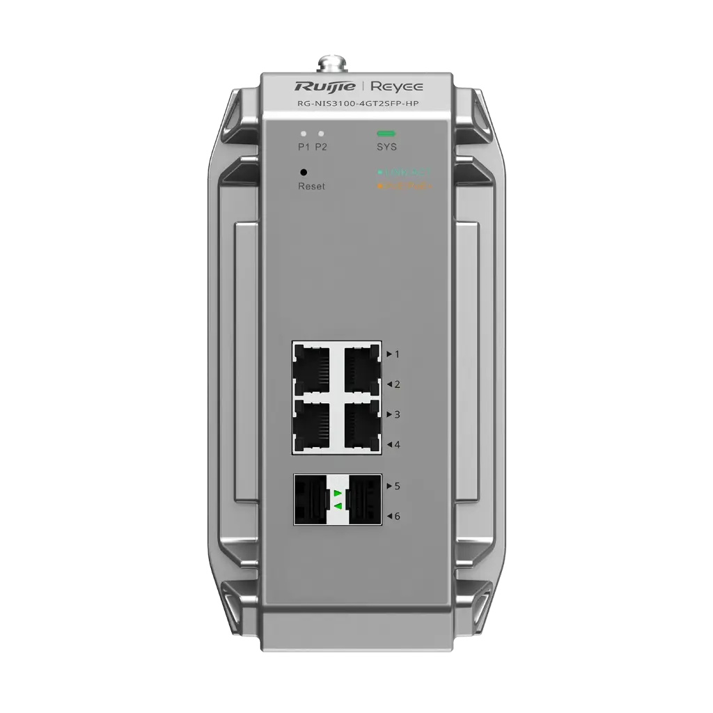 Ruijie True Industrial Grade Switch with 4 POE 2SFP is specially designed for harsh environments.