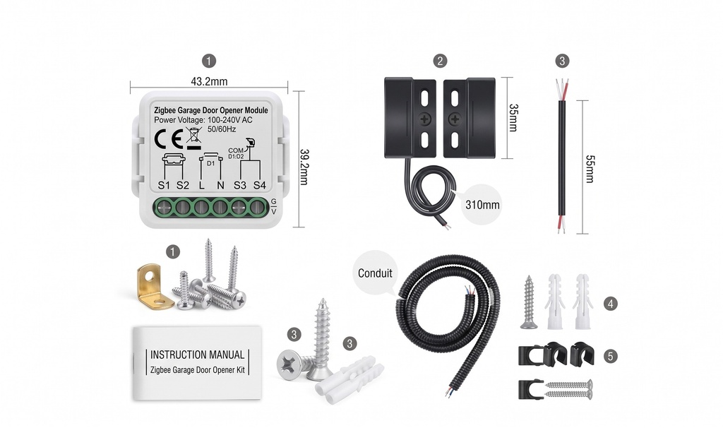 WiFi+BLE mini garage door controller