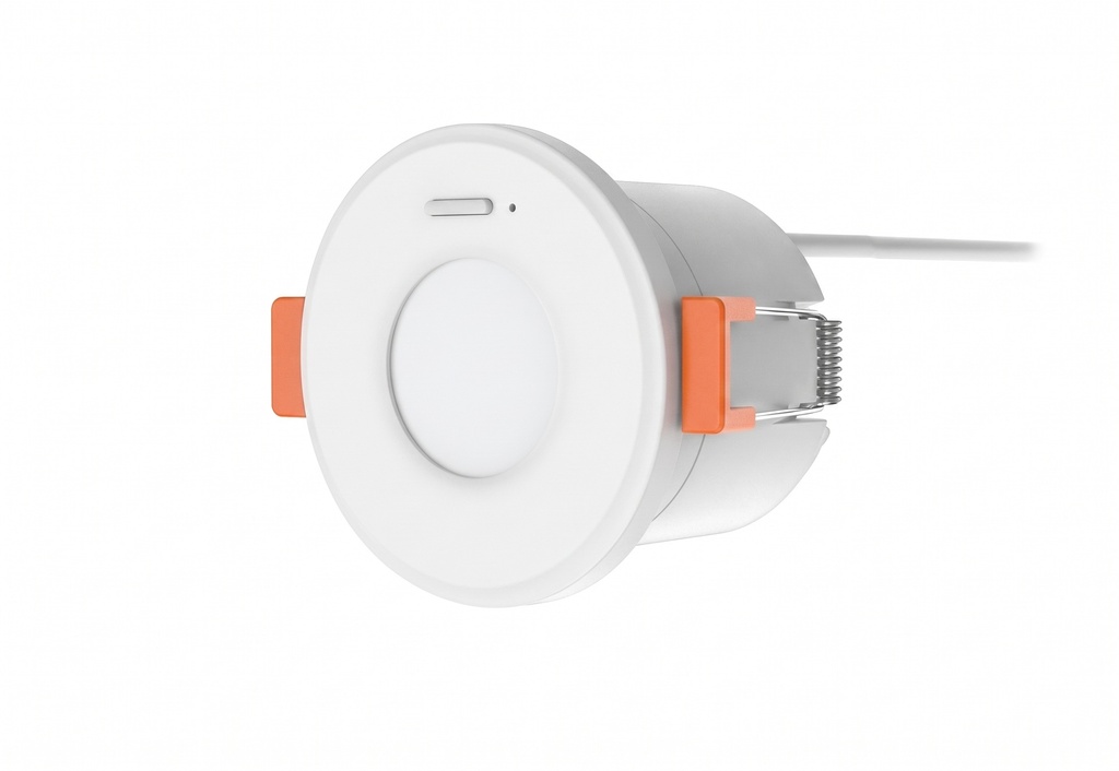 حساس إشغال ذكي يعمل بتقنية Zigbee ، مزوّد بمصدر طاقة AC 220V مع تركيب مخفي(Flush- mount)، يوفّر كشفًا دقيقًا لوجود الأشخاص للتحكم التلقائي بالإضاءة والأجهزة ضمن أنظمة المنزل الذكي.