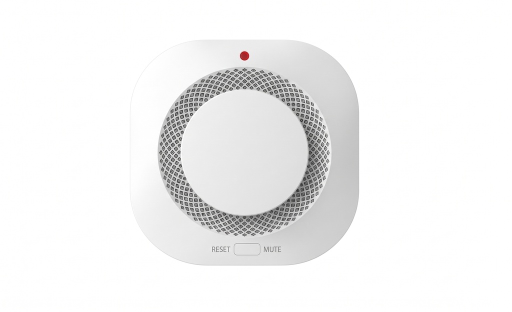 كاشف دخان ذكي يعمل بتقنية Zigbee، مزوّد ببطاريتين AA، يوفّر إنذارًا مبكرًا وموثوقًا عند اكتشاف الدخان مع إمكانية الربط بأنظمة المنزل الذكي لرفع مستوى الأمان